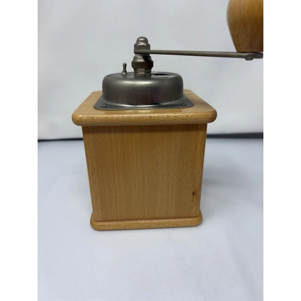 Vintage West German Zassenhaus Coffee Grinder Hand Crank with Drawer Wood Box